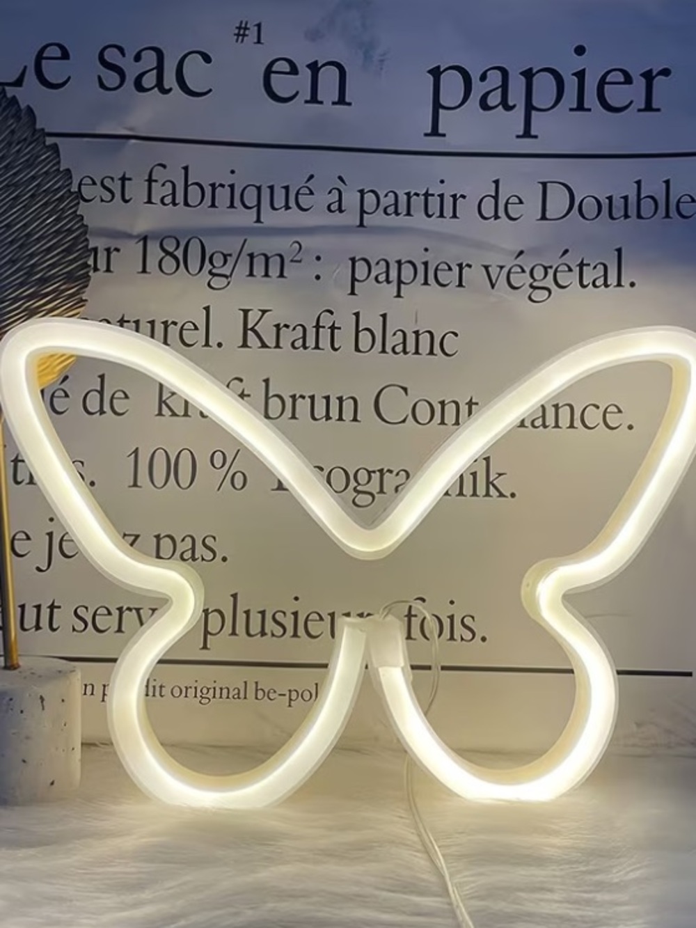 White Butterfly Neon Light Sign